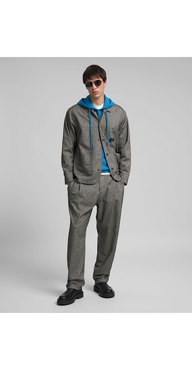 ヘリンボーン オーバーシャツジャケット